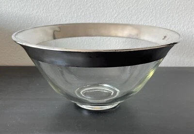 Dorothy Thorpe Silver Band Salad Bowl 10" Diameter Sterling Silver MCM - Image 1 of 4