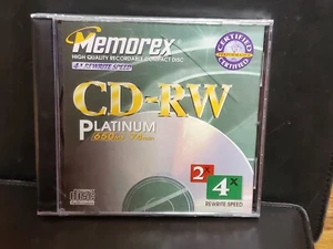 Memorex CD-RW Platinum 4x Rewritable Speed 650 Mb / 74 Minutes NIP - Picture 1 of 8