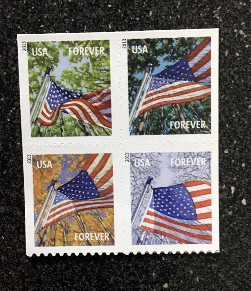 2013USA #4782a-4785a Forever A Flag For All Seasons - Block of 4 From Booklet 10 - Image 1 of 1