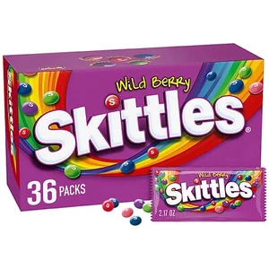 Skittles Wild Berry fruchtig Kaubonbons volle Größe Großpackung (2,17 Unzen, 36 ct.) - Bild 1 von 4