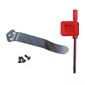 Messer Taschenclip Ersatz Kohlefaser 3 Loch, EDC Teil für Spyderco mit Schraube - Bild 1 von 7