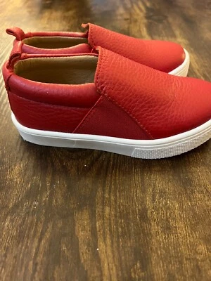 Mocassim infantil de couro vermelho recém-escolhido tamanho 8 EUA - Imagem 1 de 4