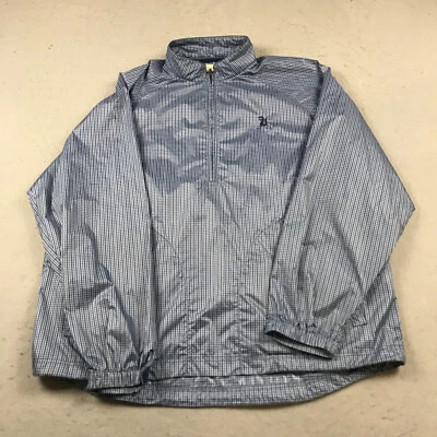 Jaqueta de golfe Everglades Club masculina grande azul Donald Ross corta-vento logotipo 1/4 zíper - Imagem 1 de 4