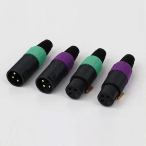 4 STCK. HiFi vergoldeter ausgewogener Stecker Audio XLR Stecker & Buchse Anschluss NEU - Bild 1 von 12