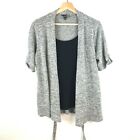 Naif Womens Long Cardigan Sweater Open Front Shawl Style Gray With One Pc Tank M