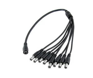 2 piezas cable divisor de alimentación de CC 1 a 8 para cámara de CCTV, 1 hembra a 8 macho - Imagen 1 de 1