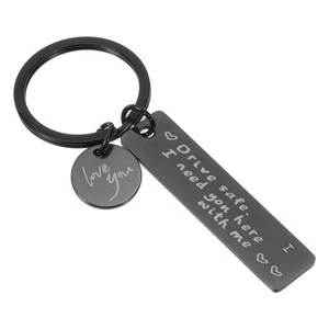 Drive Safe Love You Letter I Keychain I Need You Here with Me, Black - Picture 1 of 6