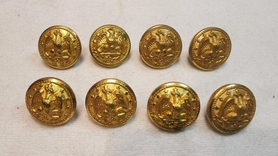 Vintage Eagle American Military Navy Brass Button Lot Of 8 - Image 1 of 3