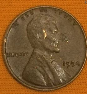 1954 Lincoln wheat Cent  no mint mark - Picture 1 of 2