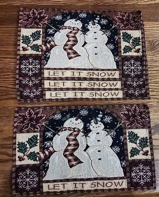 4件圣诞挂毯雪人“Let It Snow”地方垫  — 第 1/4 张图片