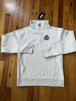 Men's Medium Antigua Ohio State Buckeyes Quarter Zip Pullover (Very Small Rip) - Image 1 of 4