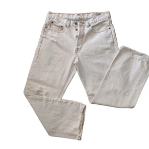 Vintage Old Navy Baggy 'Skater' Mens Jeans Pants Y2K Distressed Cream Denim 31" - Picture 1 of 21