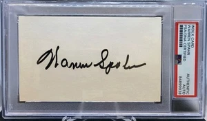 Warren Spahn Signed Index Card PSA/DNA Certified Autograph - Picture 1 of 1