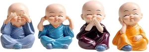 SINT Baby Buddha Mönch Statue 4er Set - kleine Figuren für Wohndeko - Bild 1 von 7