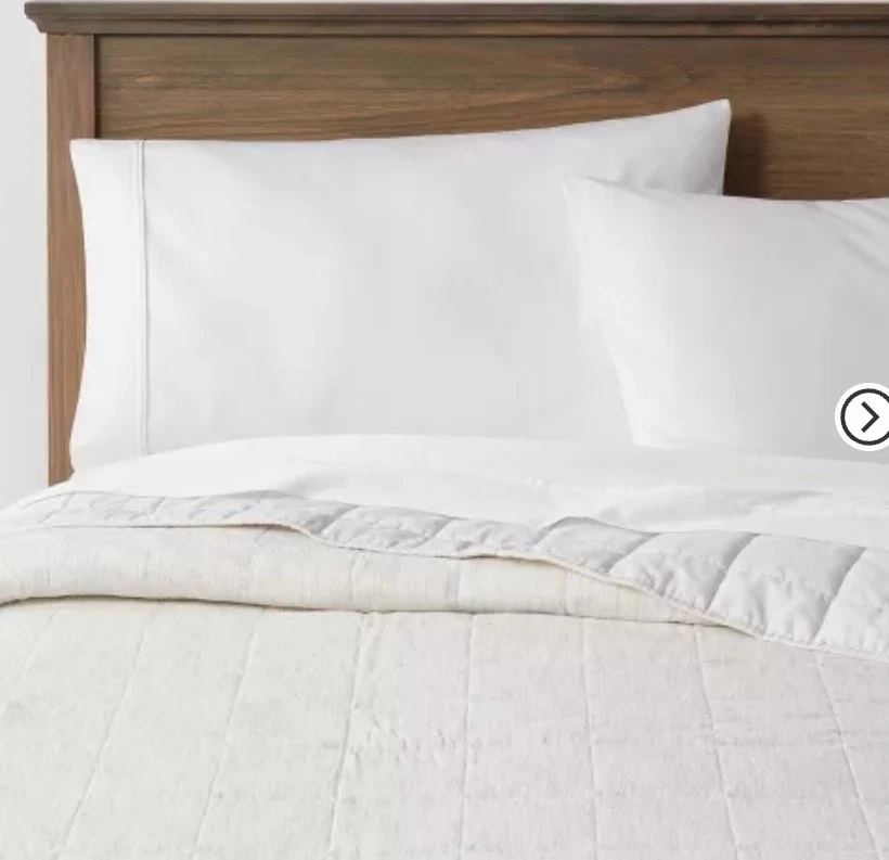 Edredón de lino de algodón teñido Threshold King Space gris claro* Foto 1 de 4