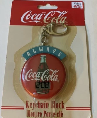 1999 Coca Cola  Red Keychain Clock Bottle Cap Shape - Image 1 of 3