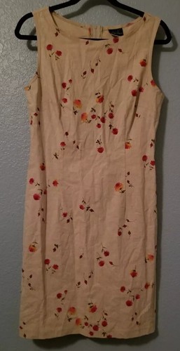 UNDERCOVER Abito Vintage Studio VS Floreale Cottagecore Senza Maniche Cotone Lino Rosa Rose