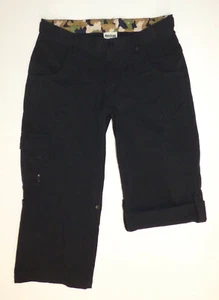 Magellan Cargo Convertible Pants Womens Sz 6 Black Stretch Nylon Roll Up Capri - Picture 1 of 8