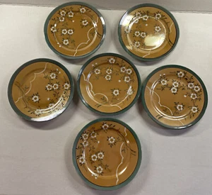 6 VTG Porcelain Peach Cherry Blossom Salad Plates Made in Japan 7” - Picture 1 of 9