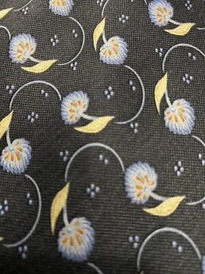 Nautica Men’s Silk Necktie Floral Black 59” 3 3/4” White yellow GUC - Image 1 of 4