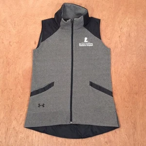 Under Armour Vest Womens Small Performance Fleece Gray Full Zip Pockets ST. JUDE - Picture 1 of 10