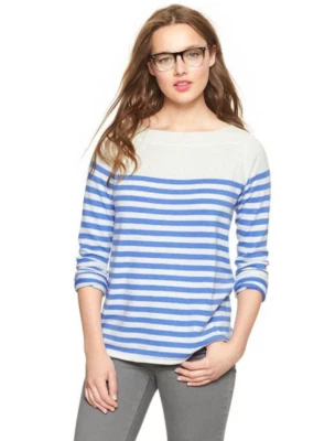 Suéter Gap Eversoft Mezcla de Lana Para Mujer Talla Pequeña Preppy Náutico Rayas Suave Foto 1 de 4