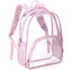 Large Clear Backpack With Reinforced Padded Straps Heavy Duty Pvc Transparent...