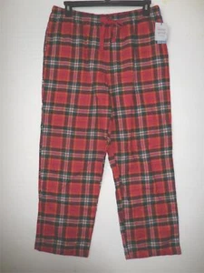 Sleep Sense Portuguese Flannel Plaid Lounge Pants Red Green Sz XL NWT - Picture 1 of 5