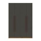 Manhattan Comfort Gramercy 2-Sectional Wood Wardrobe Armoire Closet In Gray