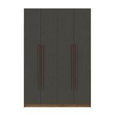 Manhattan Comfort Gramercy 2-Sectional Wood Wardrobe Armoire Closet in Gray