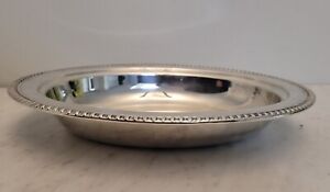 Vintage W.M. A.Rogers Silverplate Oval Vegetable Serving Dish - Rope Pattern
