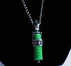 Fine Vintage Mexico 925 Sterling Silver Green Mojave Turquoise Pendant Necklace