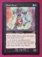 Magic The Gathering NEMESIS RATHI FIEND single black card MTG