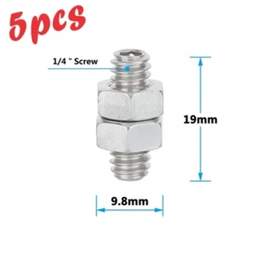 Tornillo de rosca de construcción de acero CAMVATE 5 piezas 1/4"-20 con tuerca de bloqueo hexagonal doble - Imagen 1 de 5