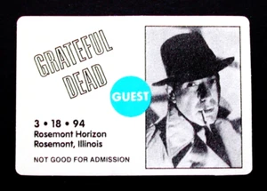 Grateful Dead Backstage Pass Illinois Rosemont 3/18/94 3/18/1994 Humphrey Bogart - Imagen 1 de 5
