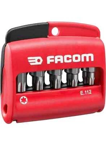 Facom E.112 11 Piece Torx Screwdriver Bit Set & 1/4" Bit Holder T8-T40 TX Star - Picture 1 of 4