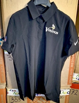 Nike Mujer NFL Minnesota Vikings On Field Dri-Fit Polo CAMISETA Talla S NUEVA NEGRA Foto 1 de 4
