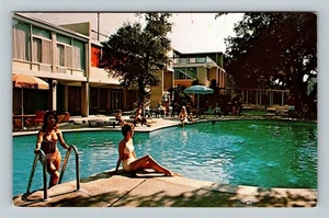 Buccaneer Motor Lodge, Badende Schönheiten, Jekyll Island Georgia Vintage Postkarte - Bild 1 von 2