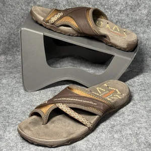 Merrell Sandalen - Größe 6 - Leder Terran Post II Dark Earth braune Flip-Flops - Bild 1 von 10