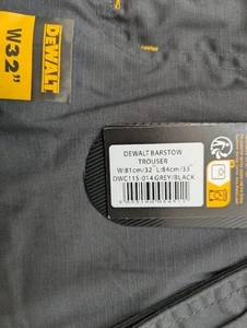 Pantalones cargo de trabajo Dewalt Barstow para hombre W32 L33 negro/gris Dwc115-014 nuevos con etiquetas ajustados - Imagen 1 de 4