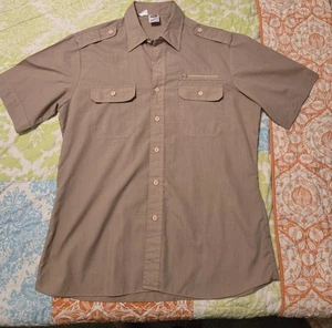 VTG Kennington Of California Button Down Brown Shirt Sz M or L - Imagen 1 de 8
