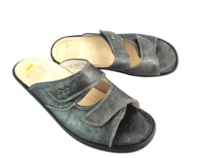 Fidelio EU 40 US 9-9,5M Fabia Bunion Relief Slide Sandalen Asphalt Grau Leder - Bild 1 von 10