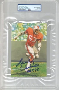LEE ROY SELMON AUTOGRAPHED HOF GOAL LINE ART CARD TAMPA BAY PSA SLABBED - Picture 1 of 2
