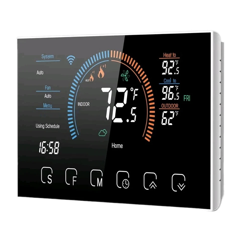 Smart Thermostat for Home, WiFi Programmable Digital Thermostat for Heat Pump - Image 1 of 4