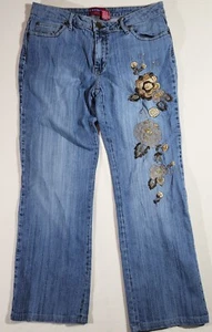 Westport Jeans Womens Size 10 Jeans Signature Fit High Rise Embroidered Boho - Picture 1 of 11