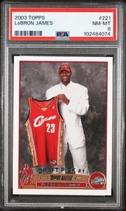 2003-04 Topps - Draft Pick LeBron James #221 (RC) PSA 8 - Foto 1 di 2
