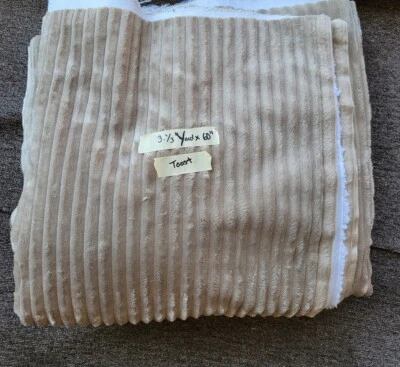 Upholstery chenille ribbed Fabric 3 1/3 Yards X 60" Toast beige color sofa - Image 1 of 4