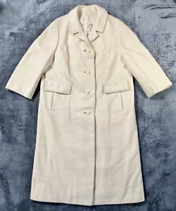 Cappotto lungo vintage Saks Fifth Avenue lana stroock donna panna anni 20 30 40 - Foto 1 di 24