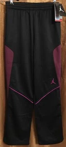 Nike Air Jordan boys therma-fit track sweat pants black w/ burgundy L 952203 NEW - Picture 1 of 6