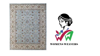 Traditional Handmade Rug Hand-Tufted 100% Wool Area Carpet Indian Floral Design - Image 1 of 4